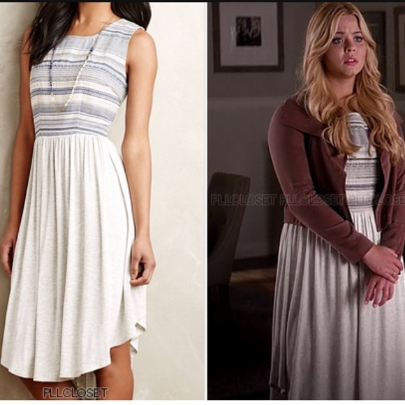 Anthropologie Dolan Left Coast Sabado Embroidered Fit & Flare Knit Dress S - Picture 2 of 8